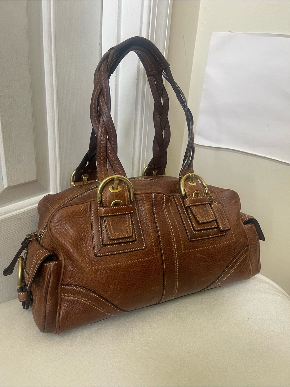 Coach Mia Soho satchel  Brown Leather Braided-Handle Shoulder - Picture 15 of 16